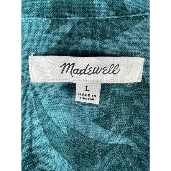 Madewell Womens Linen-Blend Camp Shirt in Tropicale Floral Short Sleeve Shirt L - Picture 5 of 14